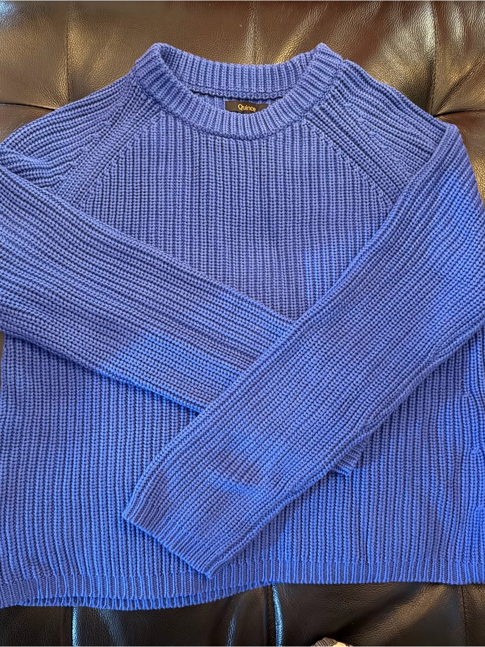 Quince Women Crewneck Ribbed Sweater in blue like new size small